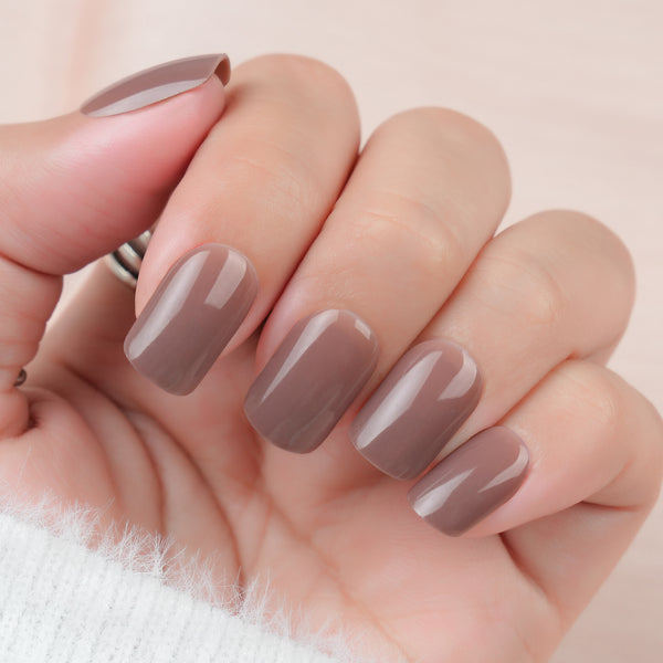 Soft Brown Press-On Nails, 12 Sizes, Effortless Everyday Manicures