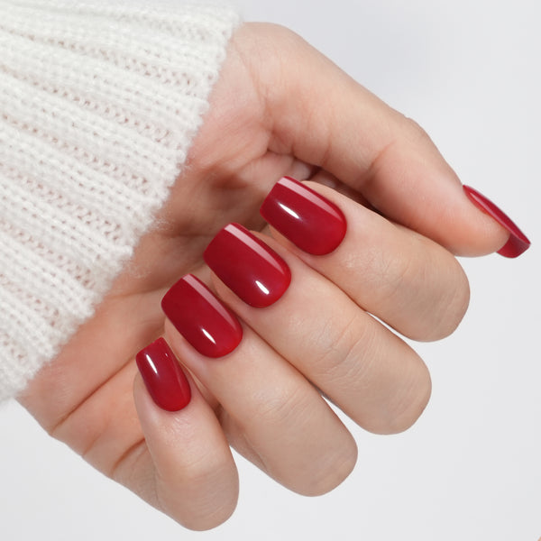 Classic Red Press-On Nails, 24 Pcs, 12 Sizes, Elegant and Chic for Any Occasion