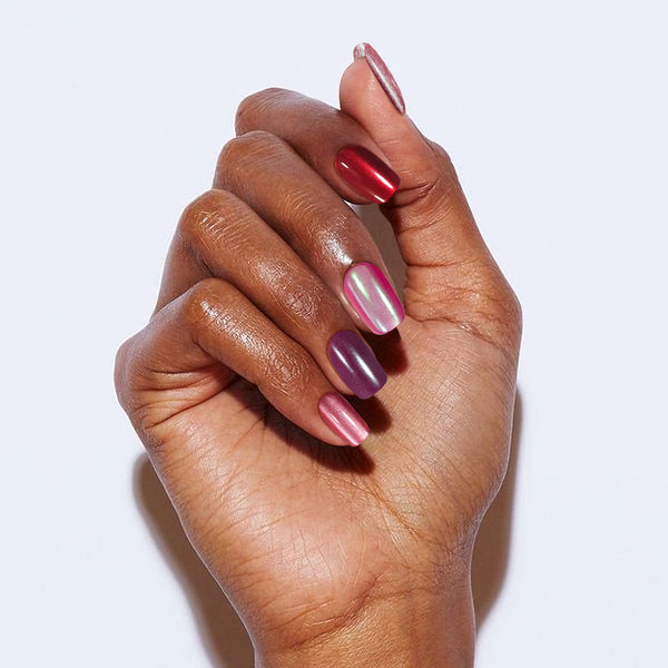 Cat Eye Press-On Nails Kit, 16 Sizes, Metallic Shimmering Color, Bold Styles